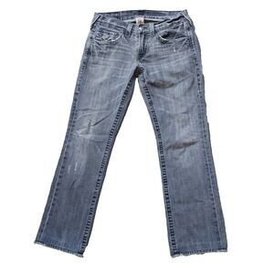 True Religion Jeans‎ Men's 31 X 32" Fits 34 Ricky Straight Black Made USA  Y2K